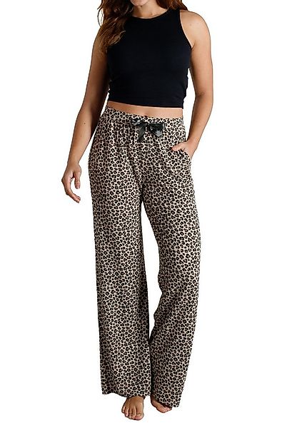TOM TAILOR Schlafhose TOM TAILOR Damen Lange-Hose braun bedruckt (1-tlg) günstig online kaufen
