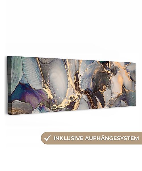 OneMillionCanvasses® Leinwandbild Panorama Gold - Blau günstig online kaufen
