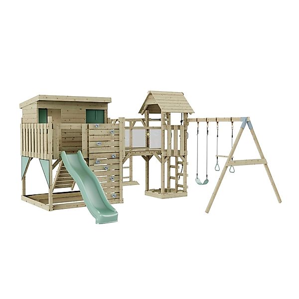 OutdoorToys Spielturm Johanna mit Trapezschaukel Mintgrün günstig online kaufen