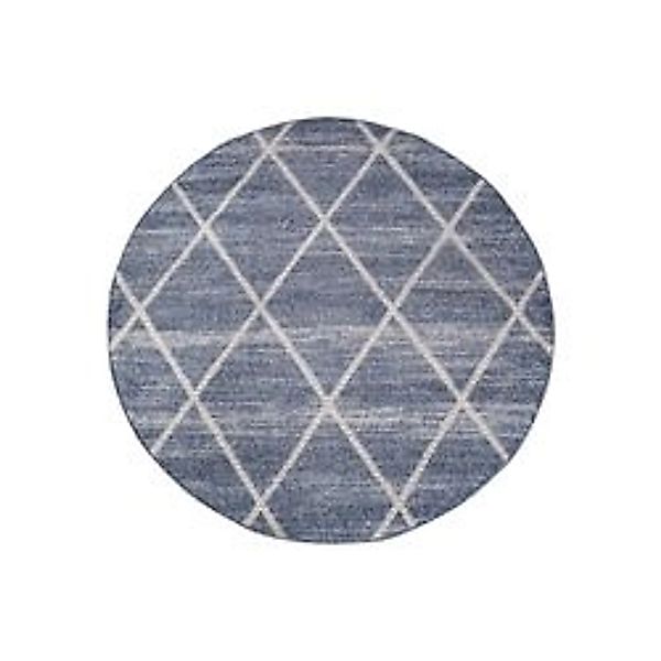 payé Teppich Frays 5 Flachflor Rund 200x200 cm Blue günstig online kaufen