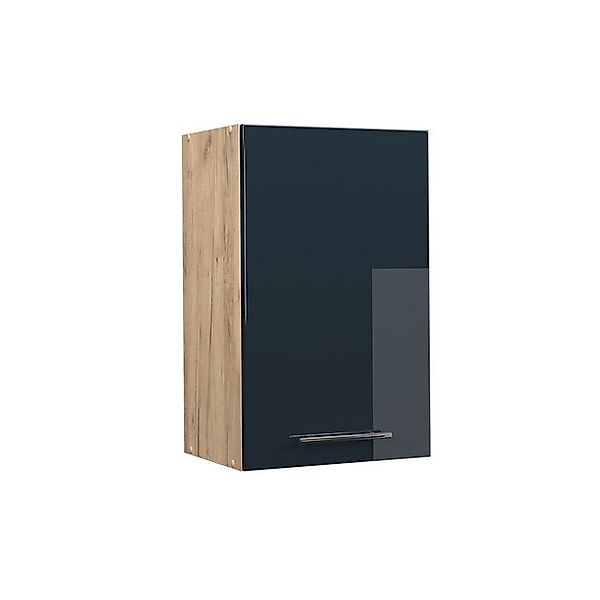 Vicco Hängeschrank Fame-Line, Dunkelblau Hochglanz/Goldkraft Eiche, günstig online kaufen