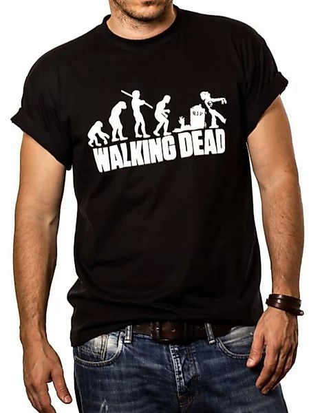 MAKAYA Print-Shirt Zombie Evolution Gamer T-Shirt Herren Walking Dead Nerd günstig online kaufen
