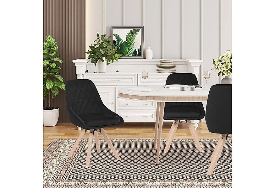 Woltu Esszimmerstuhl (4 St), Küchenstuhl drehbar, Beine aus Buchenholz günstig online kaufen