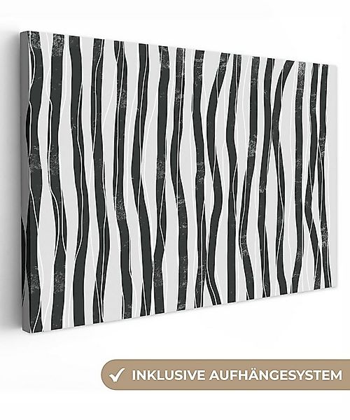 OneMillionCanvasses® Leinwandbild Kunst - Abstrakt - Linien - Schwarz - Wei günstig online kaufen