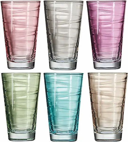 LEONARDO Longdrinkglas »Colori«, (Set, 6 tlg.), veredelte mit lichtechter H günstig online kaufen