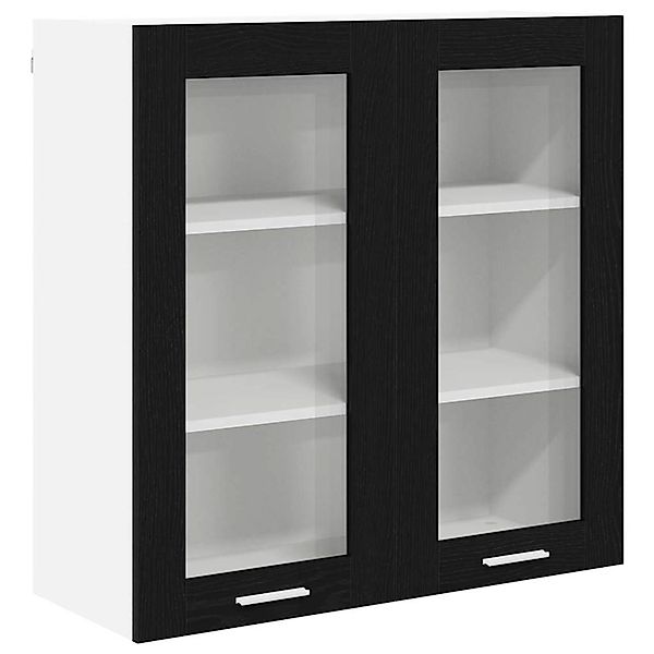 vidaXL Hängeschrank mit Tür Riga Schwarz Eichen-Optik 80 x 31 x 80 cm 88432 günstig online kaufen