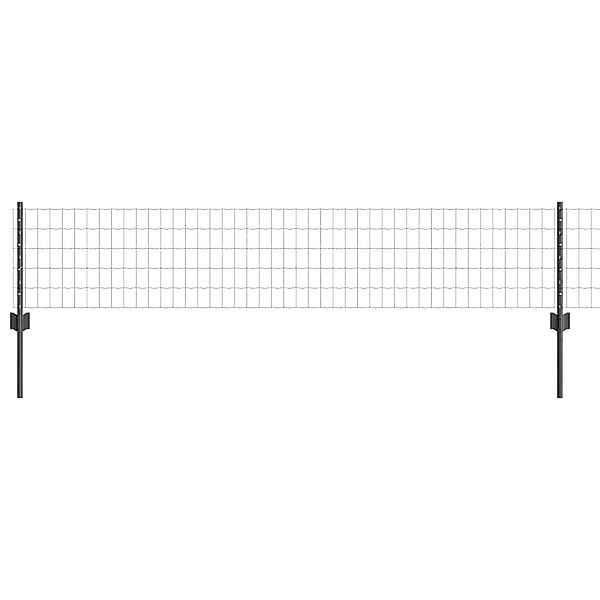 vidaXL Gartenzaun Zaun mit Pfosten Grau günstig online kaufen