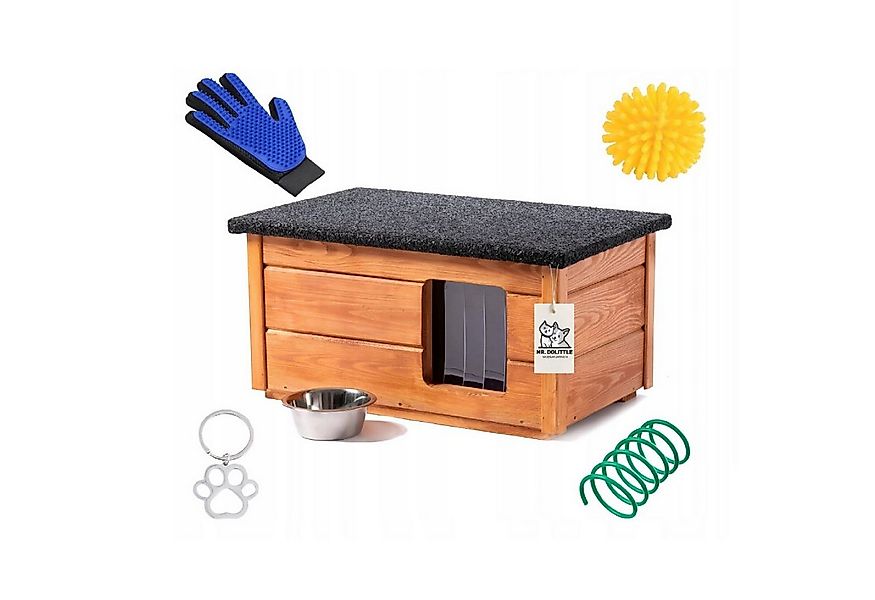 QLS Tierhaus mit Zubehör, Hunde- Katzenhaus Vorhang Isoliert Winterfest Out günstig online kaufen