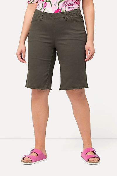 Ulla Popken Bermudas Bermuda Fransensaum Elastikbund günstig online kaufen