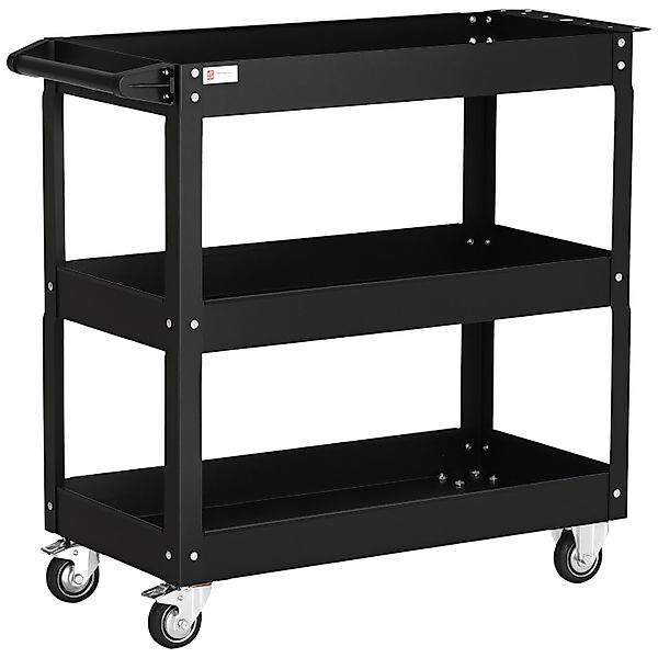 DURHAND Werkstattwagen Werkzeugwagen Stahl Schwarz 83L x 35,3B x 76H cm günstig online kaufen