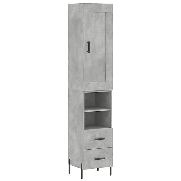vidaXL Highboard Betongrau 34,5x34x180 cm Holzwerkstoff 3200269 günstig online kaufen