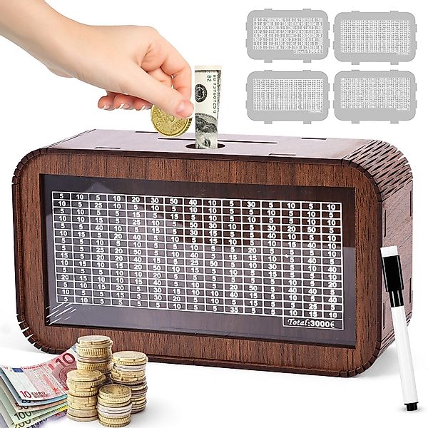 BlingBin Spardose 4-in-1 Spardose aus Holz günstig online kaufen