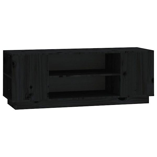 vidaXL TV-Schrank TV-Schrank Schwarz 110x35x40,5 cm Massivholz Kiefer Lowbo günstig online kaufen