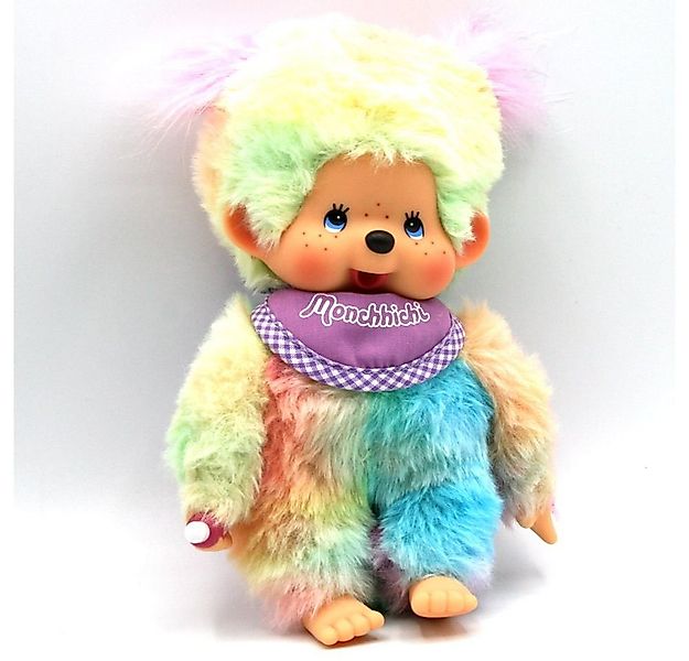Monchhichi Plüschfigur Mädchen Batik-Style 20 cm Monchhichi Puppe mit lilaf günstig online kaufen