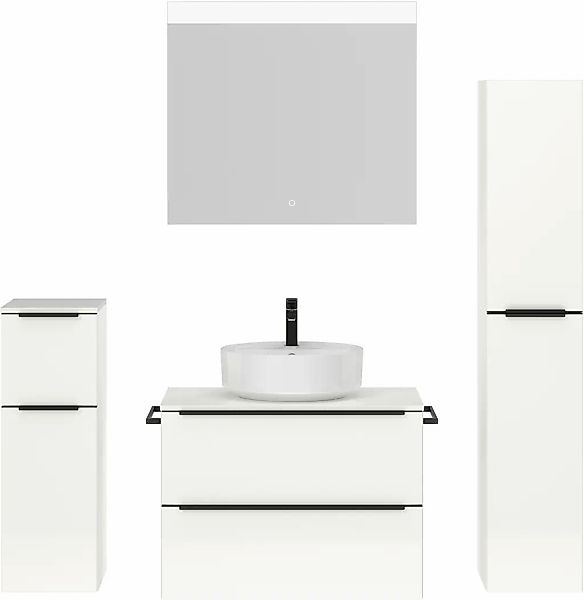 nobilia Badmöbel-Set "Alvene", (4 St., vormontiert, mit Soft-Close), Hochgl günstig online kaufen