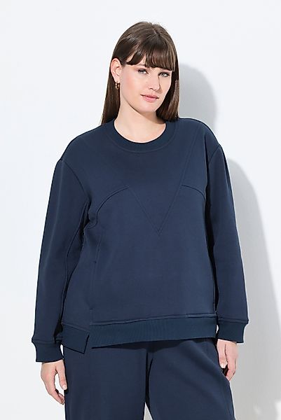 Ulla Popken Sweatshirt Sweatshirt Patchlook Rundhals günstig online kaufen