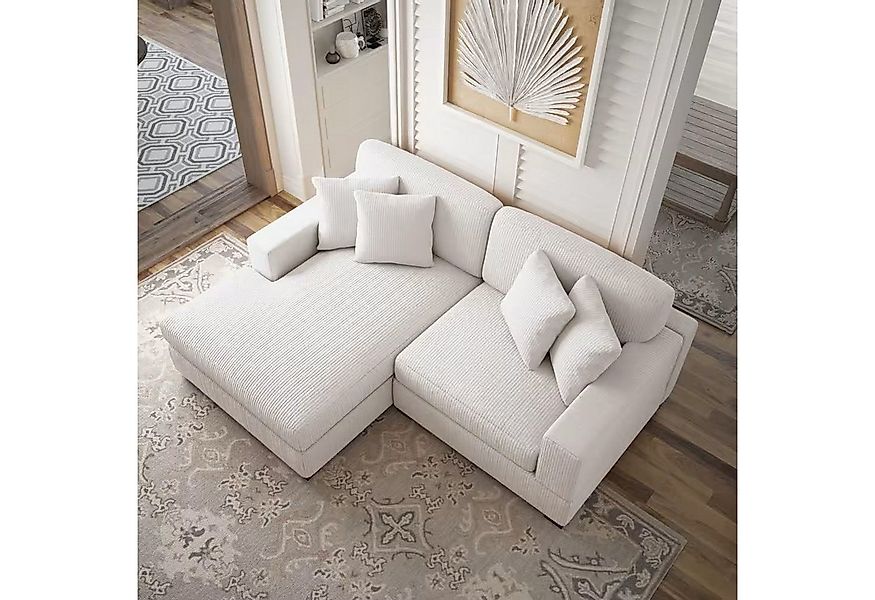 HTI-Living Sofa Couch mit Ottomane Links Xenia Beige, Stück 1 Teile günstig online kaufen