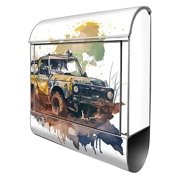 Banjado Design Briefkasten Silber Pulverbeschichtet 39x47x14cm 2 Schlüssel günstig online kaufen