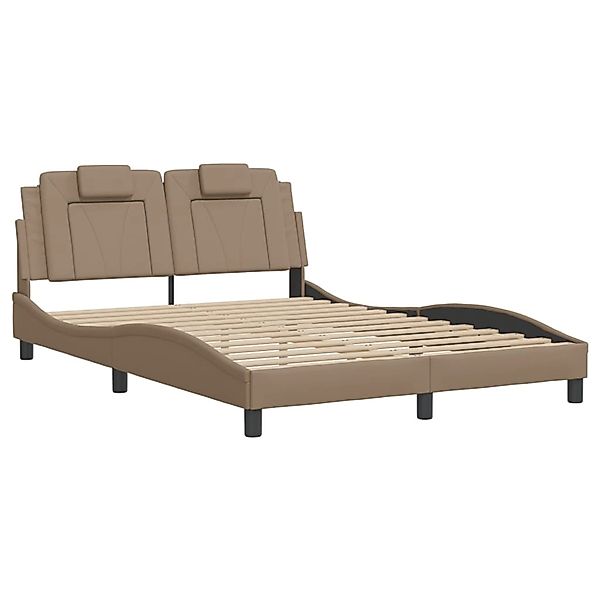 vidaXL Bettgestell Viana mit LED ohne Matratze Cappuccino-Braun 140x190 cm günstig online kaufen
