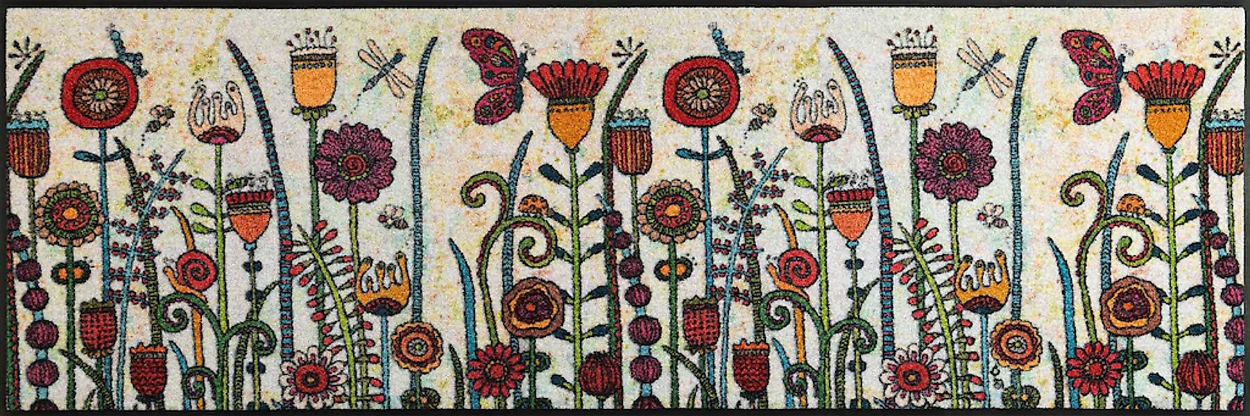 wash+dry by Kleen-Tex Teppich "Sonnentag" rechteckig 7 mm Höhe Motiv Blumen günstig online kaufen