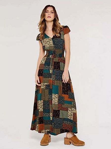 Apricot Maxikleid Patchwork Smocked Waist Maxi Dress, (1-tlg) mit breitem S günstig online kaufen