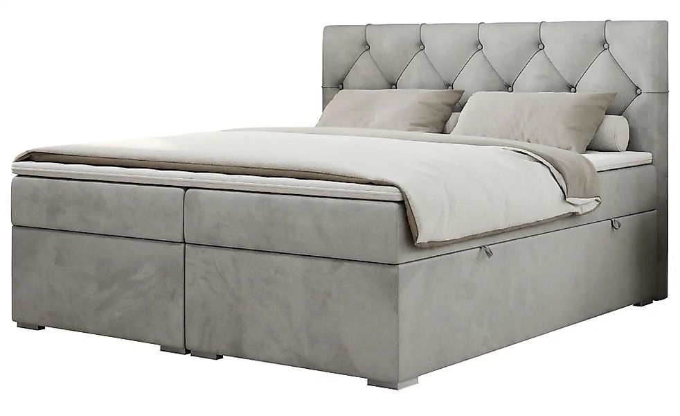 Boxbett mit Bettkasten Alda ¦ silber ¦ Maße (cm): B: 140 H: 118 Betten > Po günstig online kaufen