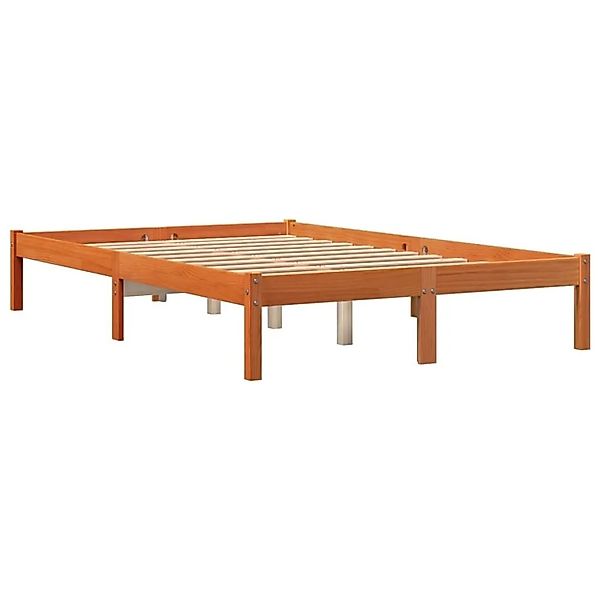 vidaXL Massivholzbett ohne Matratze Wachsbraun 120x190 cm Kiefernholz 84483 günstig online kaufen
