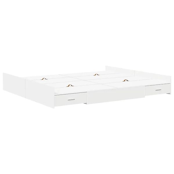 vidaXL Stauraumbett Weiß 200 x 200 cm Holzwerkstoff 3335261 günstig online kaufen