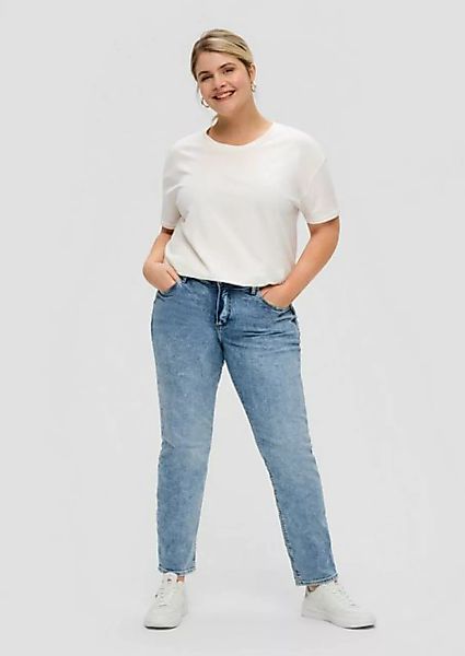 QS 5-Pocket-Jeans Jeans / Mid Rise / Slim Leg Waschung, Label-Patch günstig online kaufen