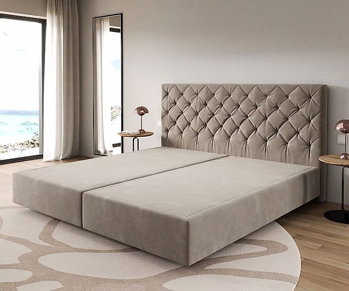 DELIFE Bettgestell Dream-Great, Mikrofaser Beige 200x200 günstig online kaufen