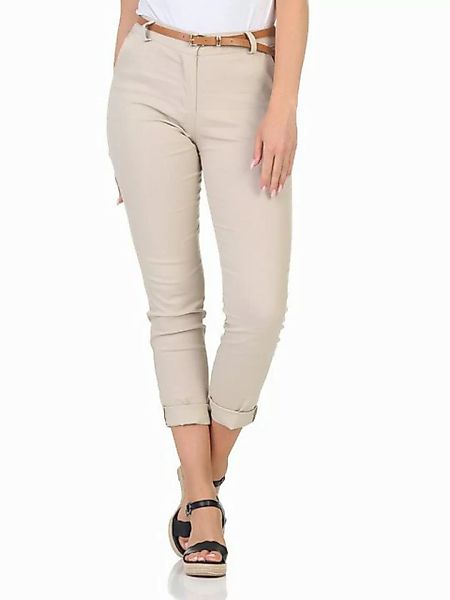 simaranda Chinohose Damen Hose Gürtel 1028 L-XL Beige günstig online kaufen