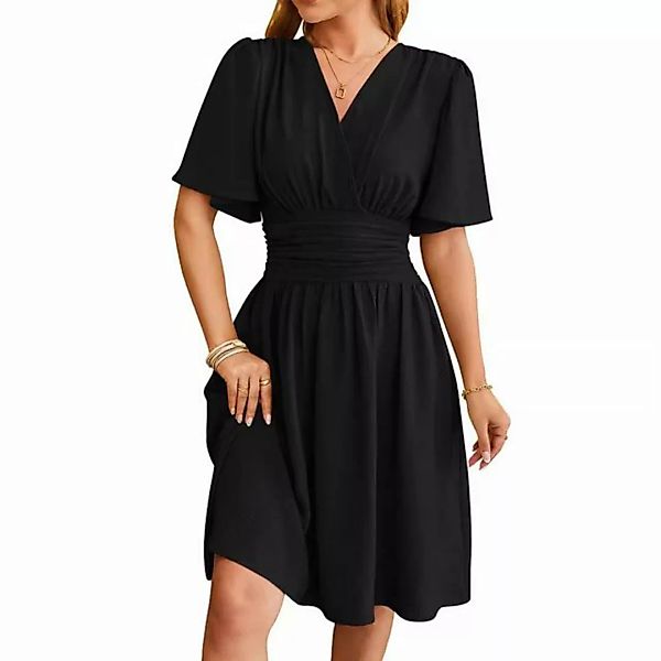 Orient Phoenix A-Linien-Kleid Damen Sommer Leinen-Minikleid lässige Taille günstig online kaufen