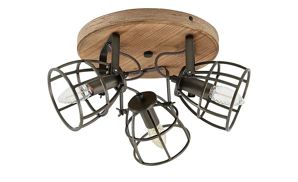 Deckenleuchte  3-flammig  Holz/Metall  Frame ¦ holzfarben Lampen & Leuchten günstig online kaufen