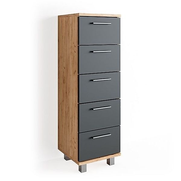 Vicco Badschrank Ilias Eiche/Anthrazit 30 x 95 cm günstig online kaufen