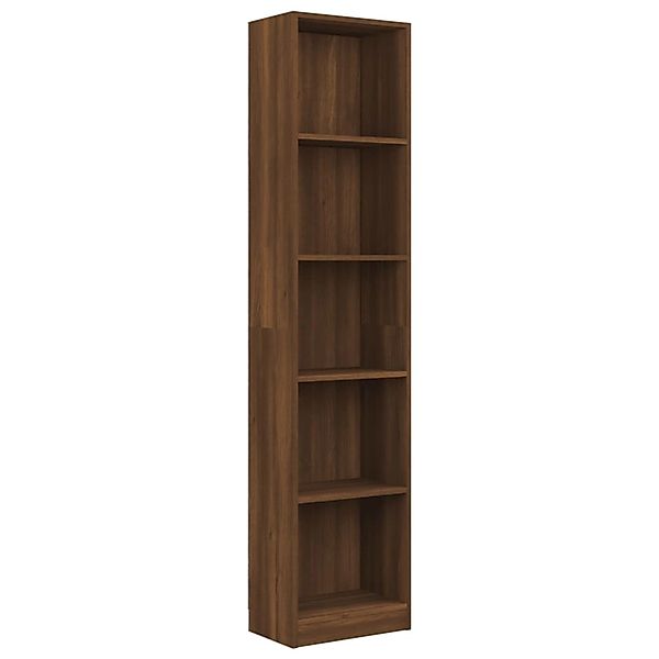 VidaXL Bücherregal 5 Fächer Braun Eiche 40x24x175 cm Holzwerkstoff günstig online kaufen