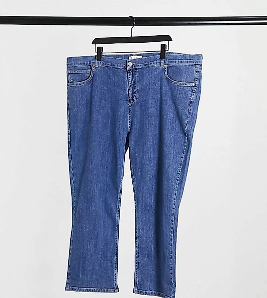 Elvi Plus – Jeans mit geradem Bein in mittelblauer Waschung günstig online kaufen