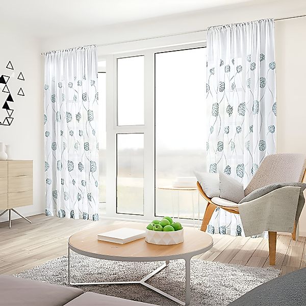 BYSURE Gardine (2 St), Stangendurchzug, transparent, günstig online kaufen