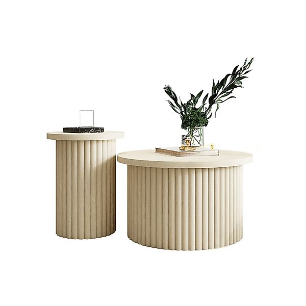 OKWISH Couchtisch Wohnzimmertisch Sofatisch (Runder Beistelltisch günstig online kaufen