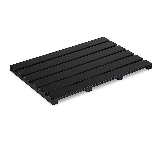 relaxdays Badematte Bambus Badematte schwarz, Höhe günstig online kaufen