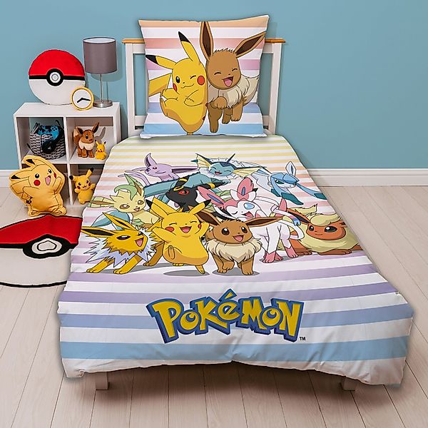 Familando Kinderbettwäsche Pokemon "Group" 135x200 + günstig online kaufen