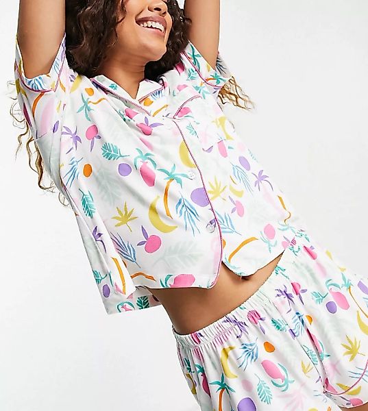 Wellness Project x Chelsea Peers Petite – Kurzes Pyjama-Set aus recyceltem günstig online kaufen