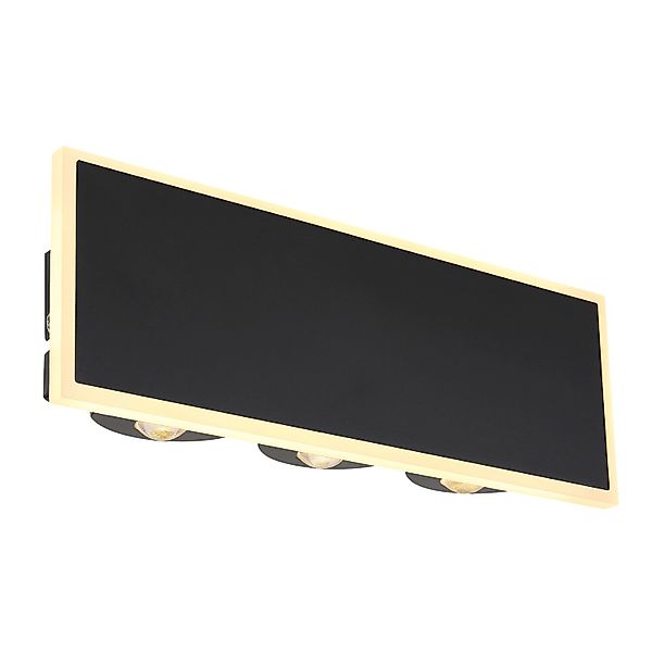 LED-Wandlampe Saidy, Breite 25 cm, schwarz, Metall günstig online kaufen
