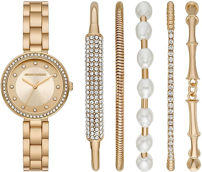 Skechers Quarzuhr BRACELET GLITZ SET SR9084, (Set, 6-tlg., mit 5 Schmuckarm günstig online kaufen