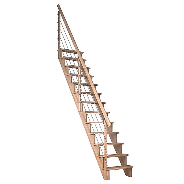 Dolle Raumspartreppe Lyon Buche Edelstahlrohrgeländer 65 cm gerade FSC® günstig online kaufen