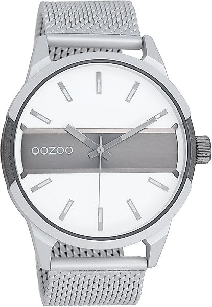 OOZOO Quarzuhr Herrenuhr C11105 Silberfarben Meshband günstig online kaufen