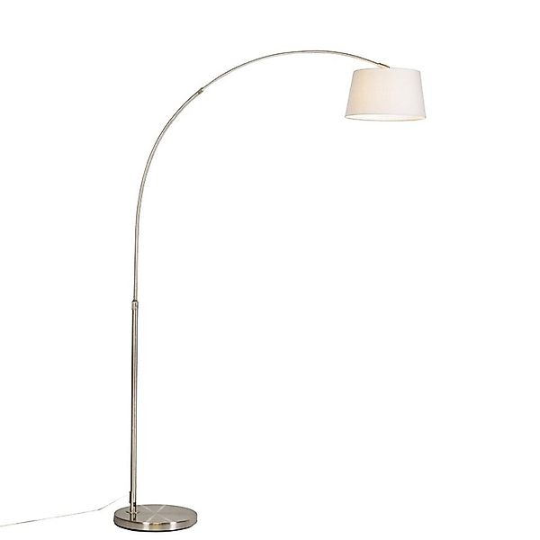 Qazqa Stehlampe Arc, ohne Leuchtmittel, E27, Weiß, Modern, Stahl, 1-flammig günstig online kaufen