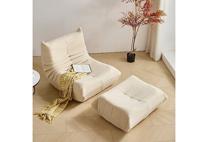 HAUSS SPOLE Sitzsack Lazy Sofa mit Fußhocker, Wohnzimmer Teddysamt, moderne günstig online kaufen