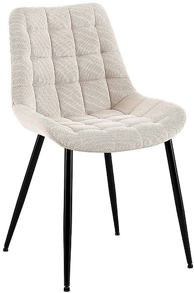 CLP Esszimmerstuhl Sardna, Polsterung mit Cordbezug, Metallgestell günstig online kaufen