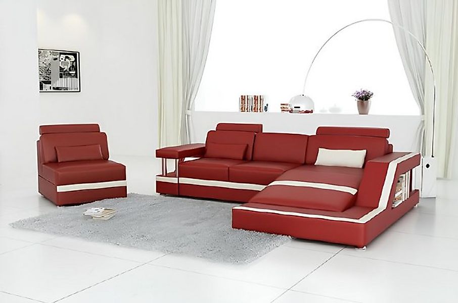 JVmoebel Ecksofa LEDERSOFA XXL WOHNLANDSCHAFT GARNITUR ECKCOUCH LEDER GARNI günstig online kaufen