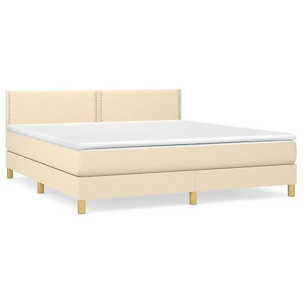 vidaXL Boxspringbett mit Matratze Creme 180x200 cm Stoff1378612 günstig online kaufen